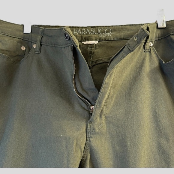Parasuco Women’s Pants 18 Army Green Straight Leg - Picture 2 of 13